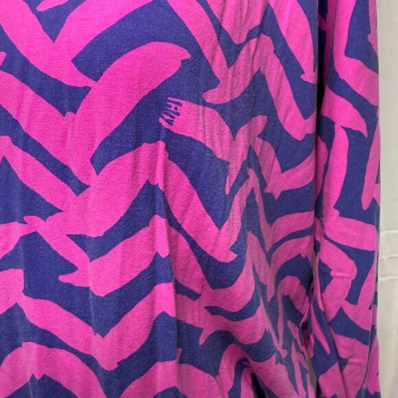 Lilly Pulitzer Pink & Purple Zigzag Print Blouson Waist Dress Size S Rayon Blend - Picture 5 of 9
